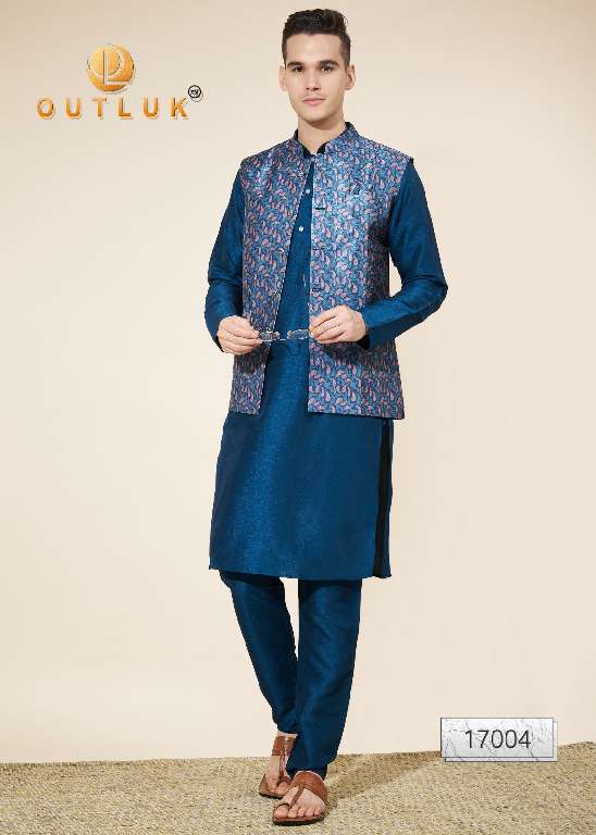 Outluk Wedding Collection Vol-17 Wholesale Kurta Pajama With Koti Collection Series Embroidery Kurta with Pant