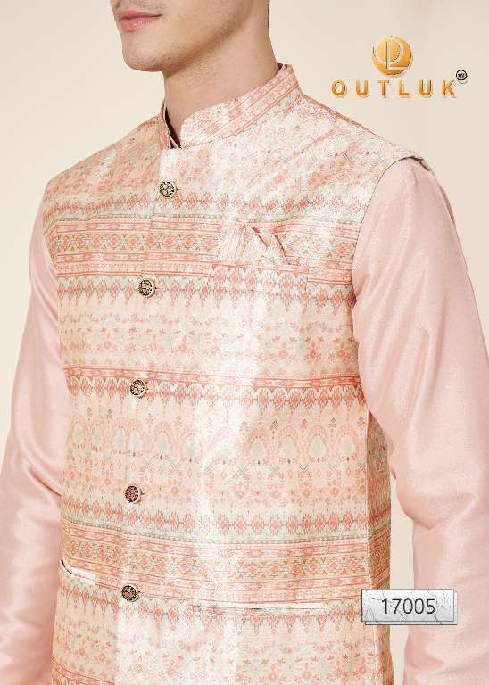 Outluk Wedding Collection Vol-17 Wholesale Kurta Pajama With Koti Collection Series Embroidery Kurta with Pant