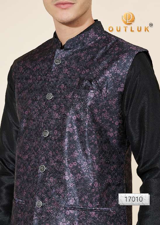 Outluk Wedding Collection Vol-17 Wholesale Kurta Pajama With Koti Collection Series Embroidery Kurta with Pant