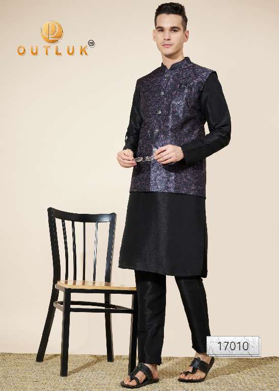 Outluk Wedding Collection Vol-17 Wholesale Kurta Pajama With Koti Collection Series Embroidery Kurta with Pant