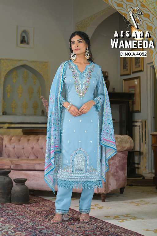 AFSANA WAMEEDA WHOLESALE LUXURY PREET COLLECTION READYMADE CLASSIC STYLE COMBO SIZE SUITS