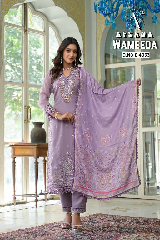 AFSANA WAMEEDA WHOLESALE LUXURY PREET COLLECTION READYMADE CLASSIC STYLE COMBO SIZE SUITS
