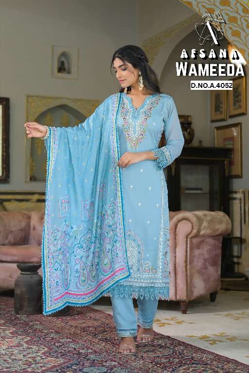 AFSANA WAMEEDA WHOLESALE LUXURY PREET COLLECTION READYMADE CLASSIC STYLE COMBO SIZE SUITS