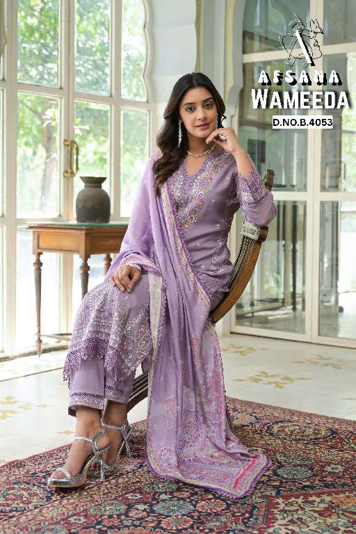 AFSANA WAMEEDA WHOLESALE LUXURY PREET COLLECTION READYMADE CLASSIC STYLE COMBO SIZE SUITS