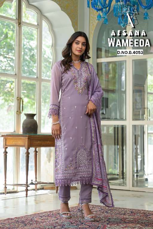 AFSANA WAMEEDA WHOLESALE LUXURY PREET COLLECTION READYMADE CLASSIC STYLE COMBO SIZE SUITS