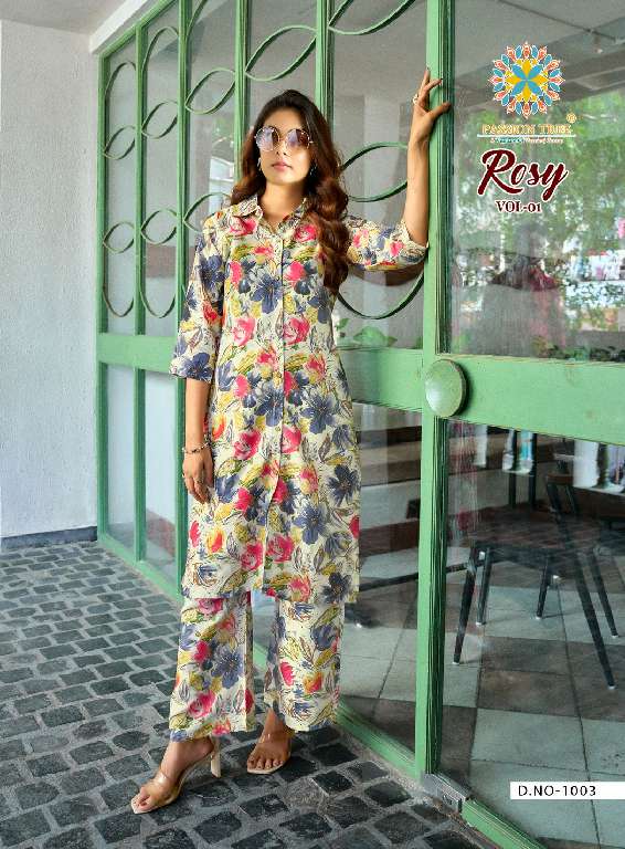 PASSION TREE ROSY VOL-1 WHOLESALE HEAVY PRINTED WITH CLASSY PRINT STRAIGHT TOP WITH PALAZZO