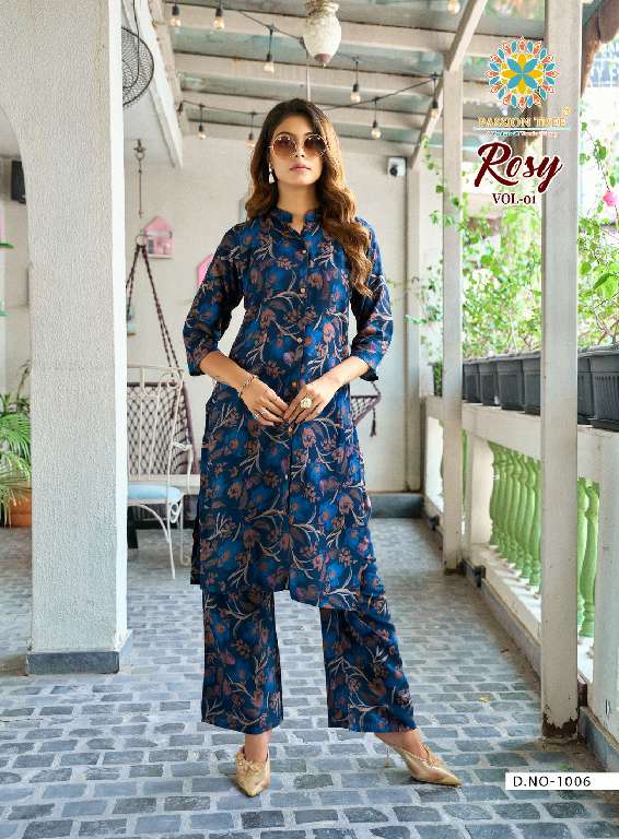 PASSION TREE ROSY VOL-1 WHOLESALE HEAVY PRINTED WITH CLASSY PRINT STRAIGHT TOP WITH PALAZZO