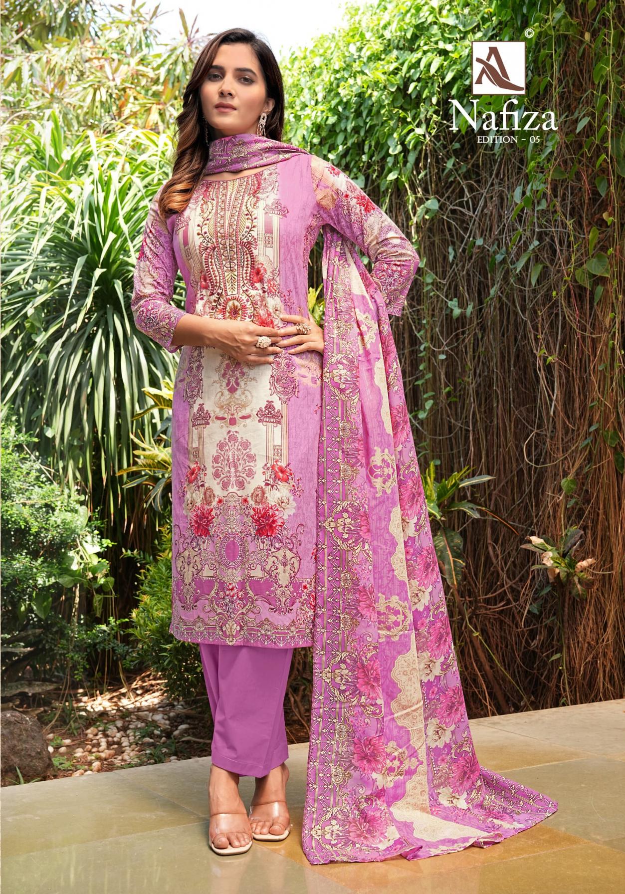 ALOK PRESENTS NAFIZA VOL 5 COTTON MODERN PAKISTANI DRESS MATERIAL FOR GIRLS