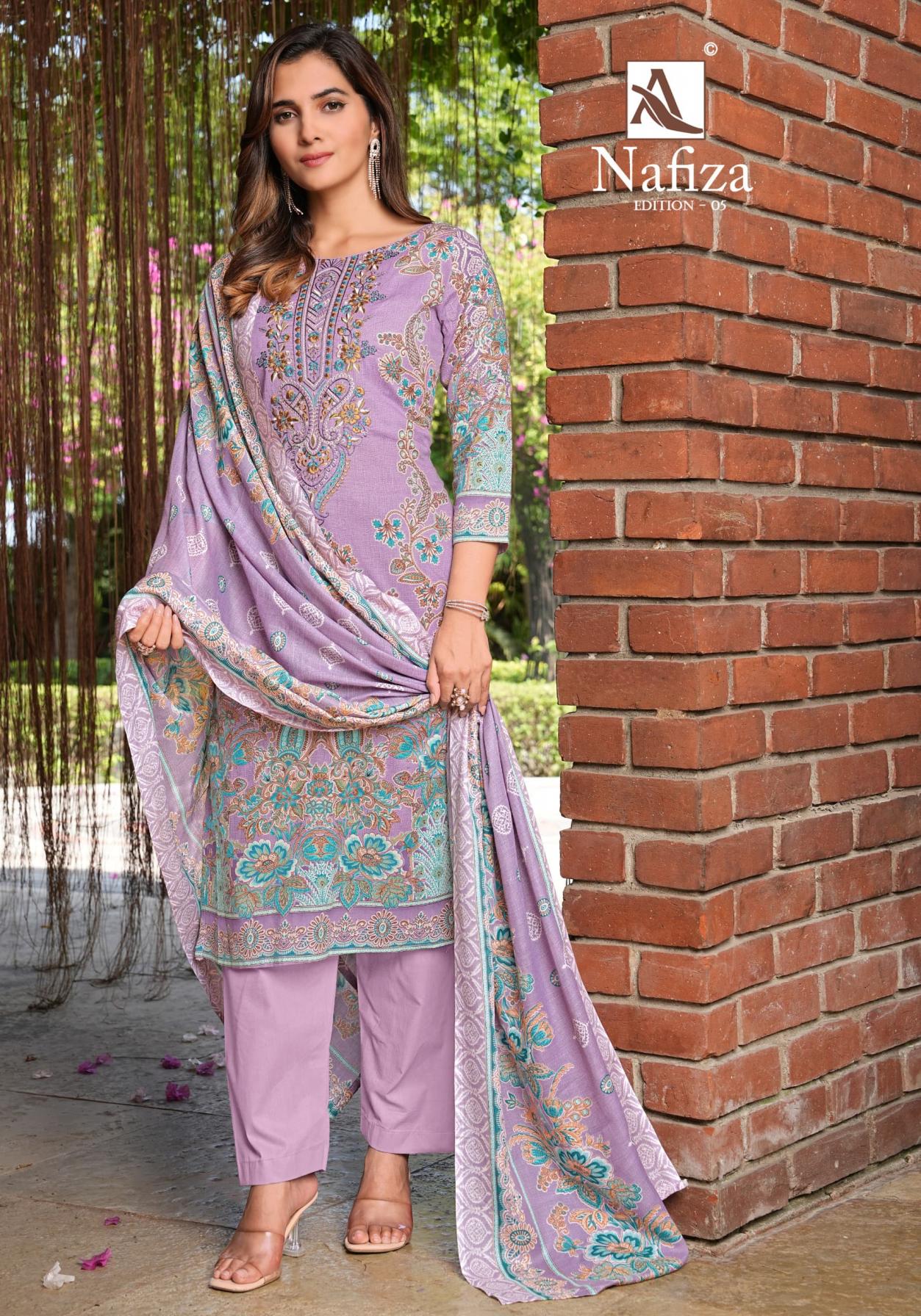 ALOK PRESENTS NAFIZA VOL 5 COTTON MODERN PAKISTANI DRESS MATERIAL FOR GIRLS
