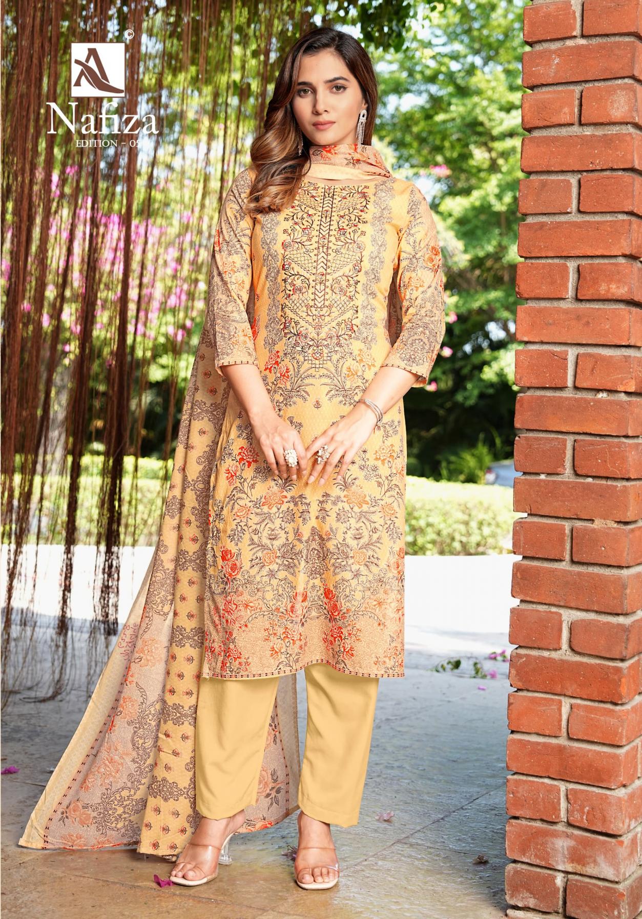 ALOK PRESENTS NAFIZA VOL 5 COTTON MODERN PAKISTANI DRESS MATERIAL FOR GIRLS