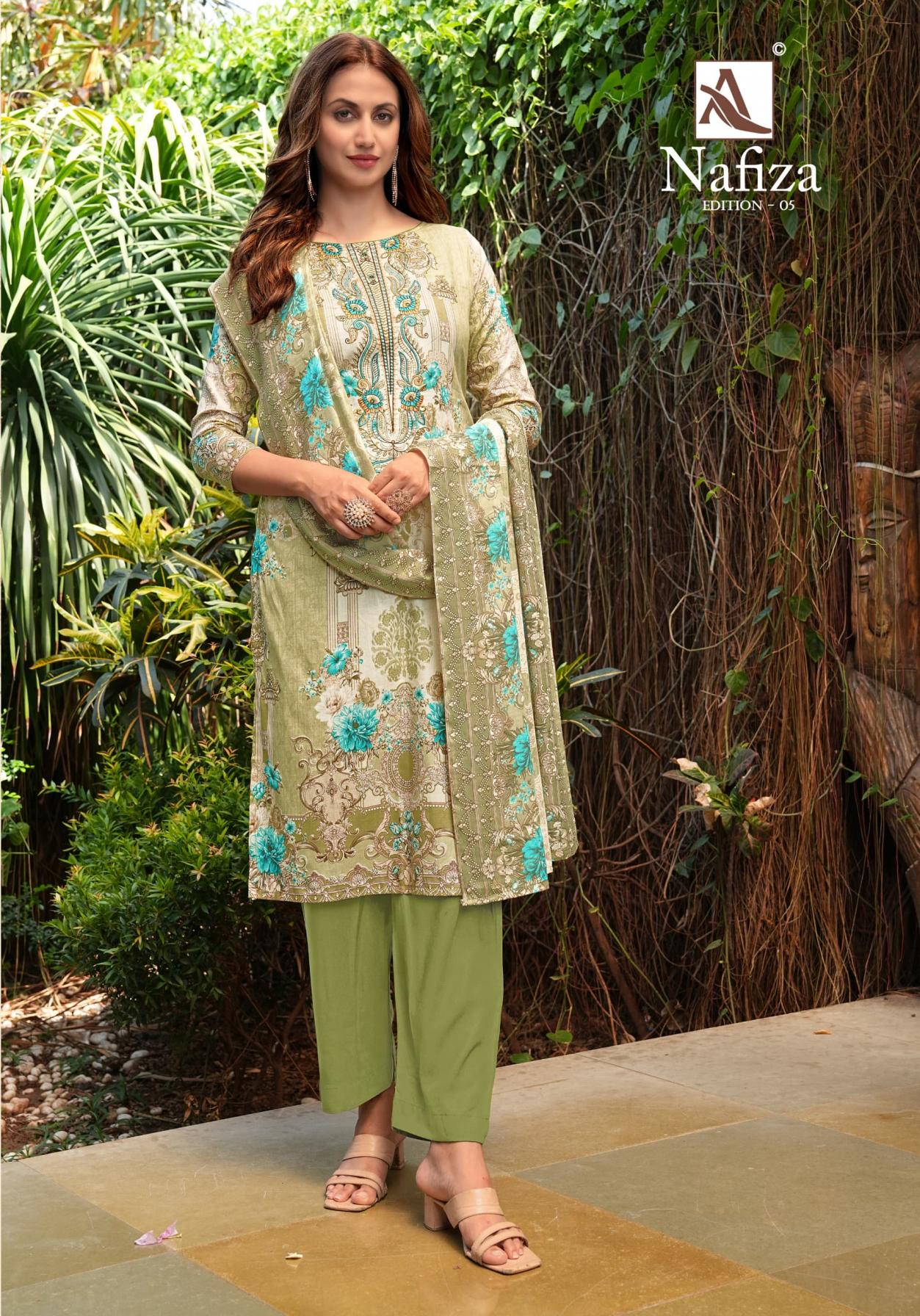 ALOK PRESENTS NAFIZA VOL 5 COTTON MODERN PAKISTANI DRESS MATERIAL FOR GIRLS