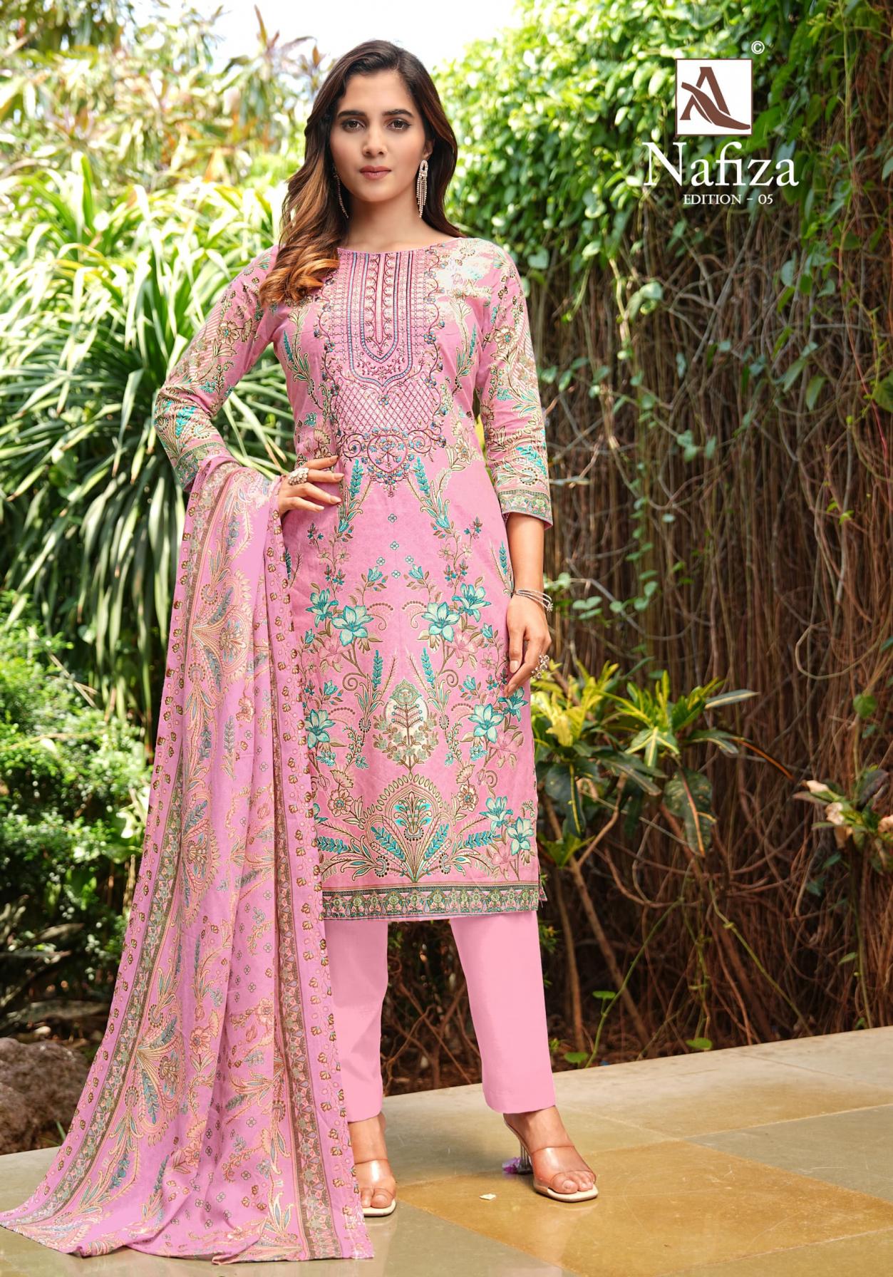 ALOK PRESENTS NAFIZA VOL 5 COTTON MODERN PAKISTANI DRESS MATERIAL FOR GIRLS
