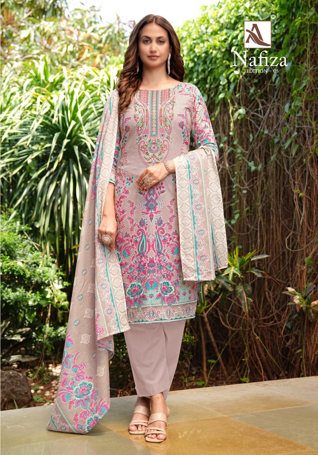 ALOK PRESENTS NAFIZA VOL 5 COTTON MODERN PAKISTANI DRESS MATERIAL FOR GIRLS
