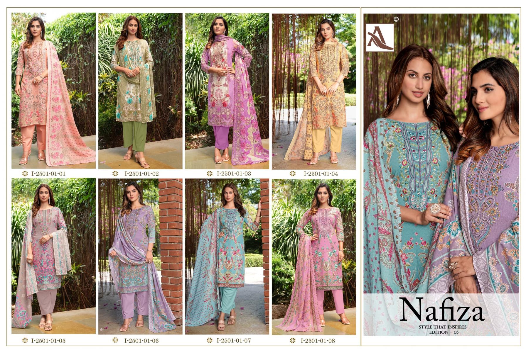 ALOK PRESENTS NAFIZA VOL 5 COTTON MODERN PAKISTANI DRESS MATERIAL FOR GIRLS