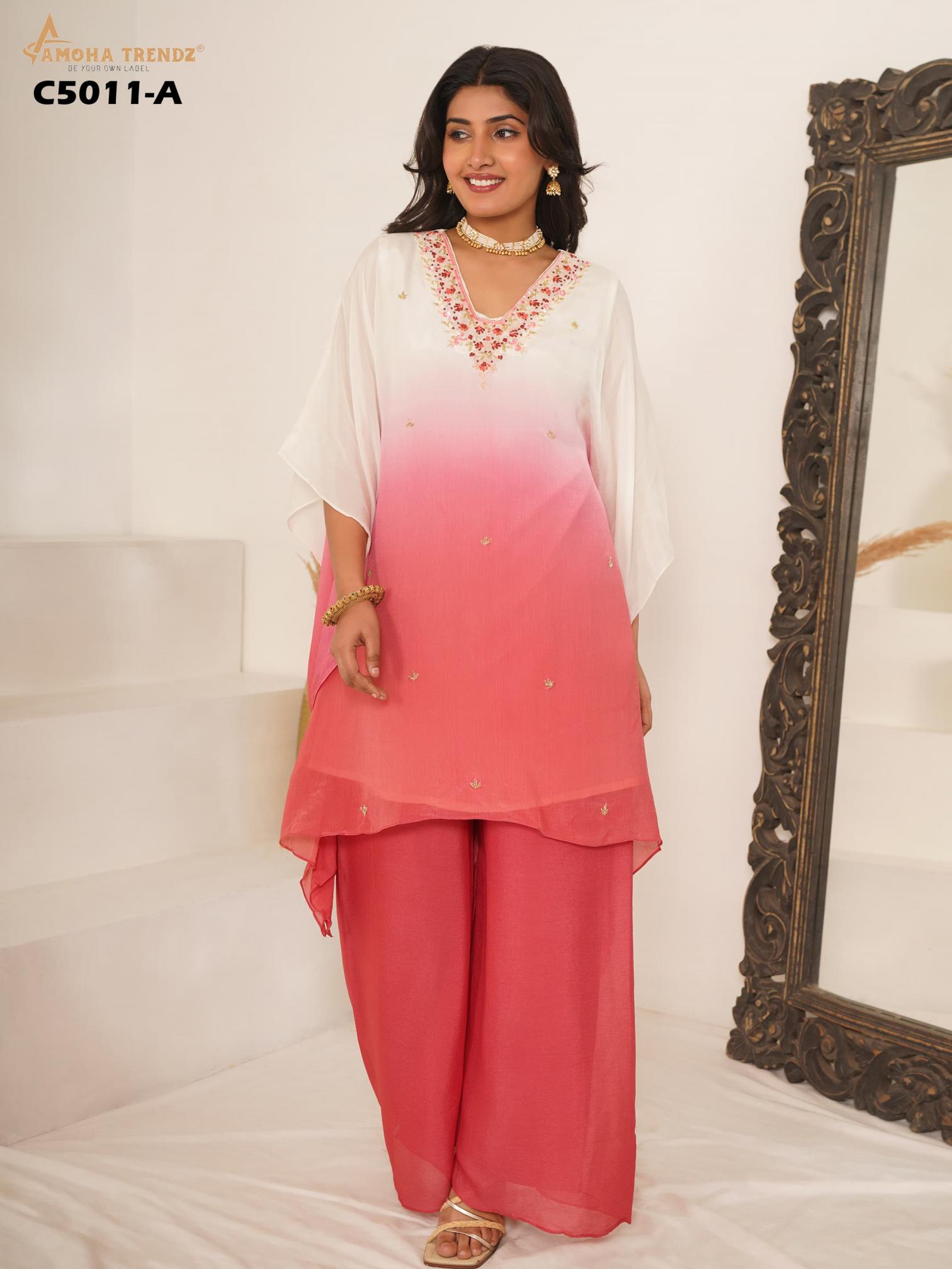AMOHA LAUNCH C5011 READYMADE STYLISH KAFTAN KURTI WITH PANT FOR WOMENS