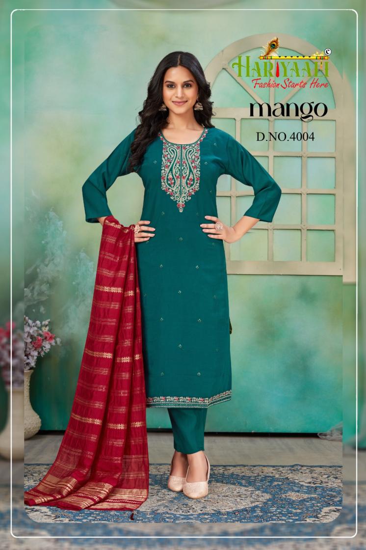 HARIYAALI LAUNCH MANGO VOL 1 FULLY STITCH STYLISH LOOK COMBO SALWAR KAMEEZ