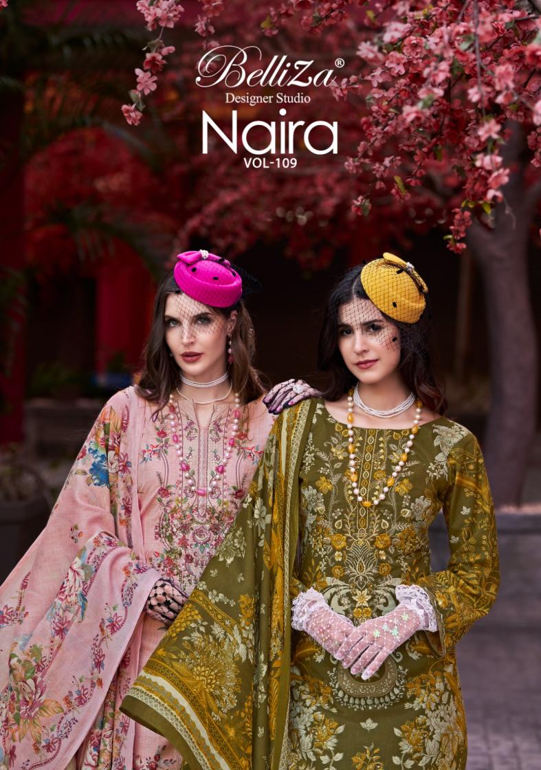 BELLIZA DESIGNER NAIRA VOL 109 COTTON MODEL PAKISTANI SUIT FOR WOMENS