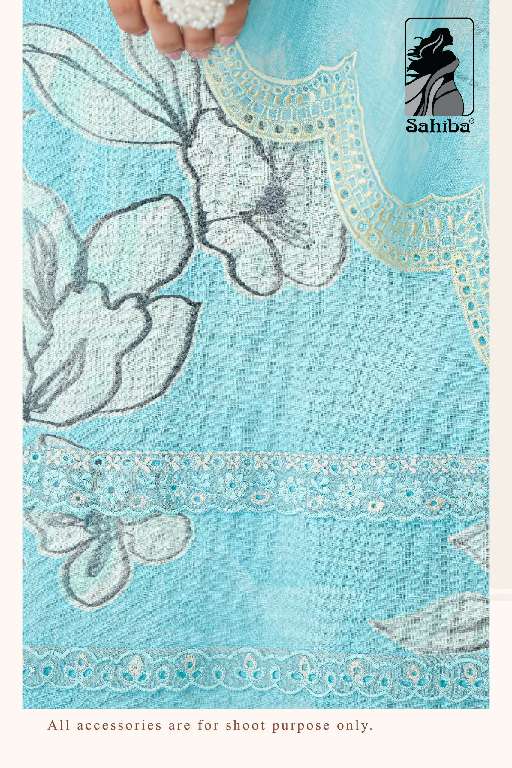 SAHIBA LAUNCH NAINIKA WHOLESALE PURE COTTON LAWN DIGITAL PRINT WITH KHATLI WORK 3 PCS UNIQUE COLOR SALWAR SUITS