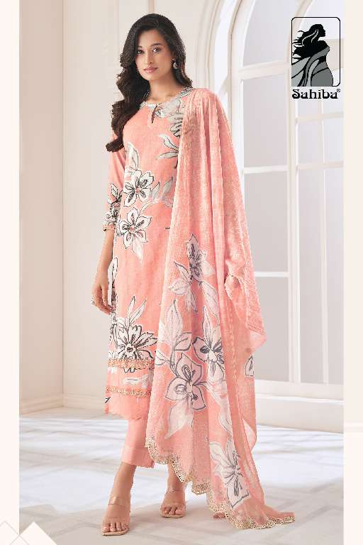 SAHIBA LAUNCH NAINIKA WHOLESALE PURE COTTON LAWN DIGITAL PRINT WITH KHATLI WORK 3 PCS UNIQUE COLOR SALWAR SUITS
