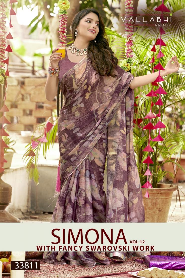 VALLABHI PRINTS PRESENT SIMONA VOL 12 GEORGETTE FLORAL STYLISH SAREE