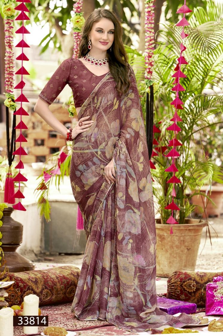 VALLABHI PRINTS PRESENT SIMONA VOL 12 GEORGETTE FLORAL STYLISH SAREE