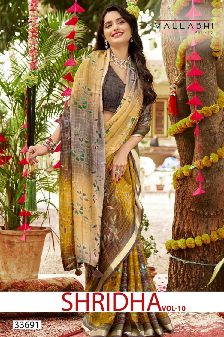 VALLABHI PRINTS PRESENT SHRIDHA VOL 10 GEORGETTE FLORAL PRINT SOFT SAREE