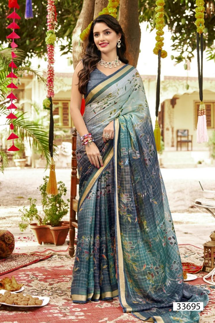 VALLABHI PRINTS PRESENT SHRIDHA VOL 10 GEORGETTE FLORAL PRINT SOFT SAREE