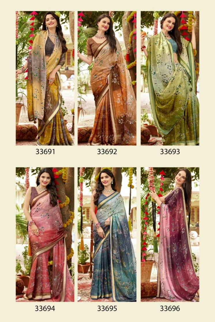 VALLABHI PRINTS PRESENT SHRIDHA VOL 10 GEORGETTE FLORAL PRINT SOFT SAREE