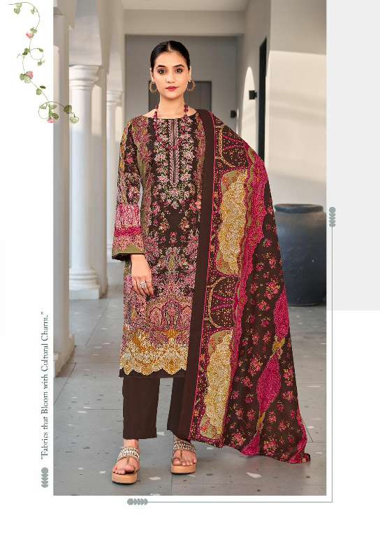Vandana Shahzadi Vol-5 Wholesale Designer Neck Embroidery Dress Material