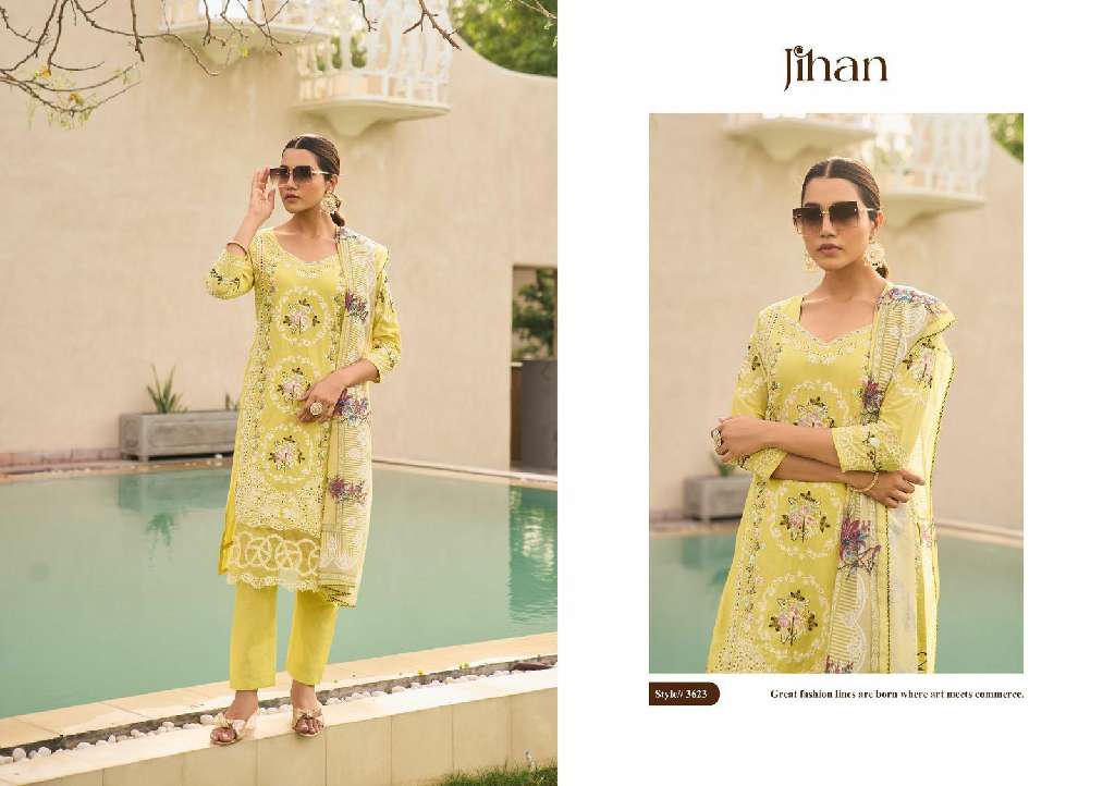 Jihan Taskeen Vol-3 Wholesale Cotton With Self Embroidery Pakistani Style Suits