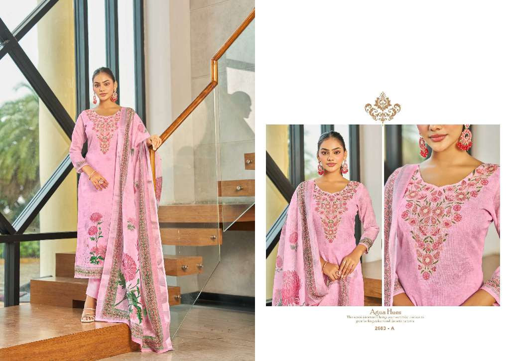 SARGAM SUHANI WHOLESALE PURE LILEN DIGITAL PRINT WITH ELEGANT EMBROIDERY WORK FANCY SALWAR SUITS