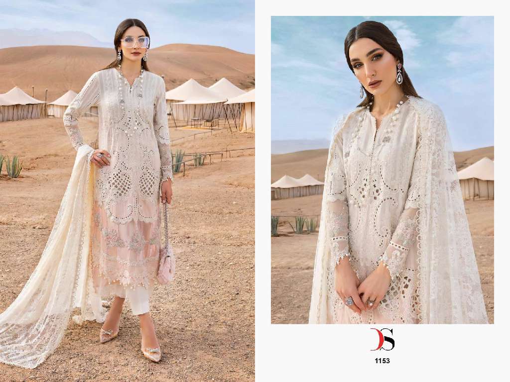 DEEPSY MARIA B PREMIUM EBROIDERED 25 WHOLESALE PURE COTTON WITH HEAVY SELF EMBROIDERY FANCY PAKISTANI SUITS