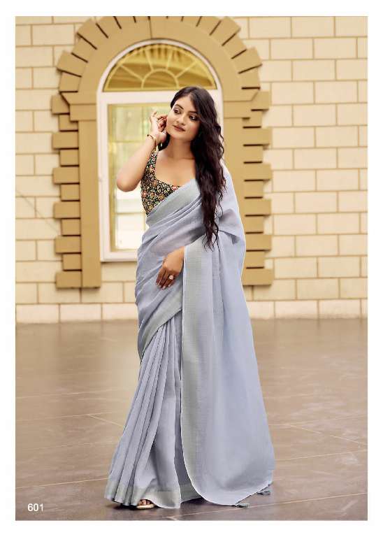 KASHVI CREATION ABHILASHA VOL 6 LINEN SILK WEAVING PATTERN FANCY SAREE WHOLESALER