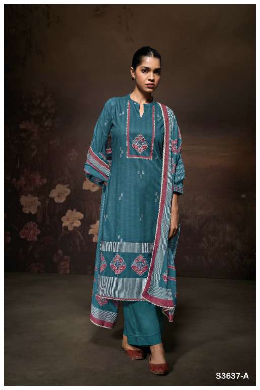 GANGA SAMANTHA S3637 WHOLESALE PREMIUM COTTON WITH DIGITAL PRINT PARTY WEAR SALWAR SUITS