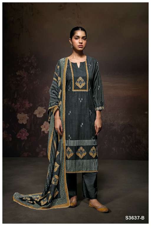 GANGA SAMANTHA S3637 WHOLESALE PREMIUM COTTON WITH DIGITAL PRINT PARTY WEAR SALWAR SUITS
