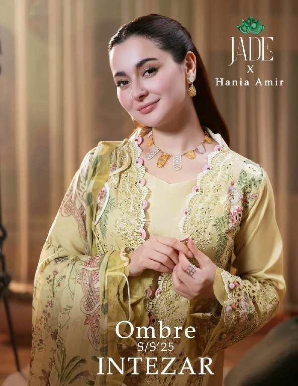 JADE OMBRE INTEZAR WHOLESALE PURE PREMIUM COTTON TRENDY UNSTITCHED PAKISTANI SUITS