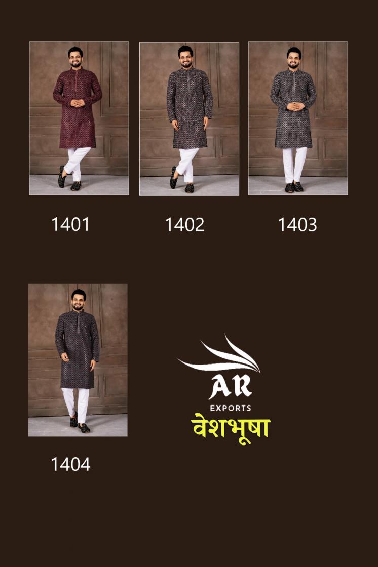 VESHBUSHA VOL 1 BY AR EXPORTS RAYON SHIFFLLI WORK READYMADE STYLISH MENS KURTA