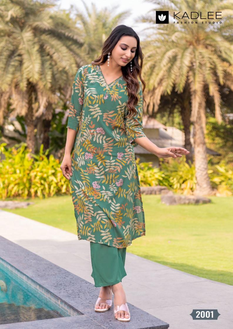 PREETKALA BY KADLEE RAYON FULLY STITCH UNIQUE DESIGN CO-ORD SETS