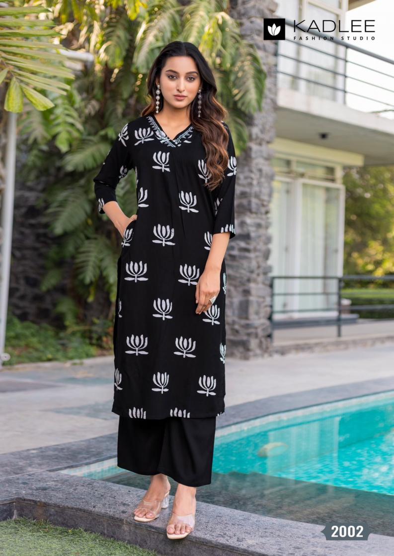 PREETKALA BY KADLEE RAYON FULLY STITCH UNIQUE DESIGN CO-ORD SETS