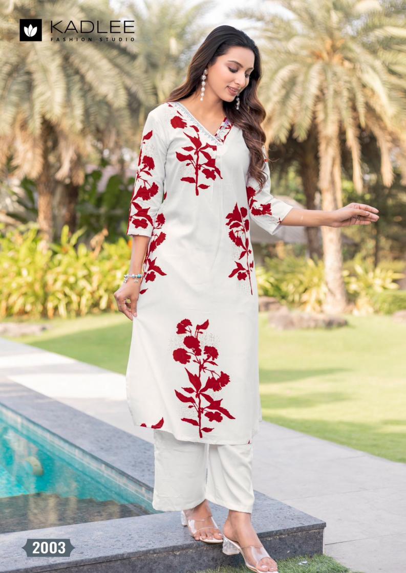 PREETKALA BY KADLEE RAYON FULLY STITCH UNIQUE DESIGN CO-ORD SETS