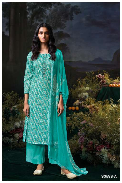 GANGA FIORA S3598 WHOLSALE PREMIUM COTTON DESIGNER PARTY WEAR SUITS