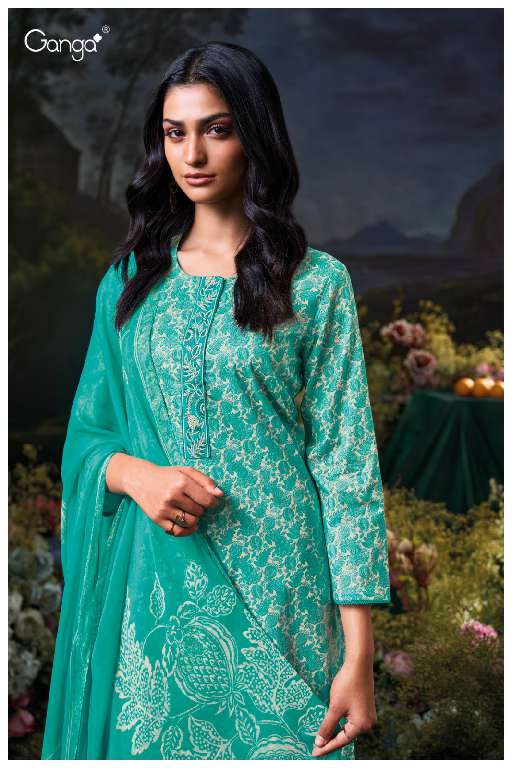 GANGA FIORA S3598 WHOLSALE PREMIUM COTTON DESIGNER PARTY WEAR SUITS