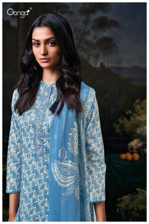 GANGA FIORA S3598 WHOLSALE PREMIUM COTTON DESIGNER PARTY WEAR SUITS