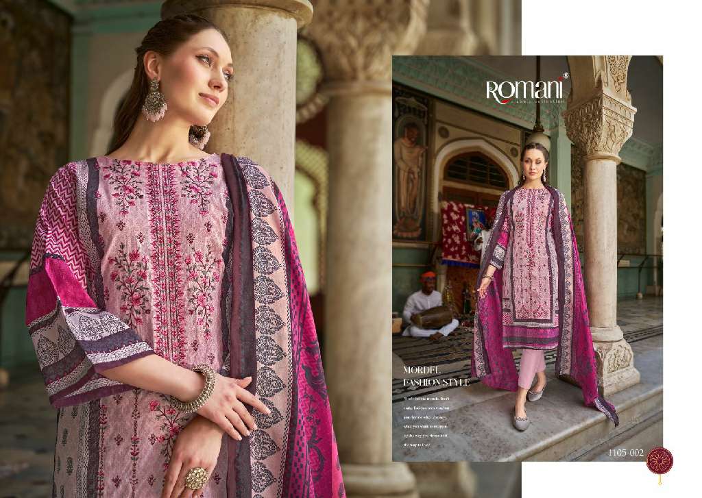 ROMANI PRESENT BIN KAREEM WHOLESALE PREMIUM SOFT COTTON PRINT WITH EMBROIDERY WORK FANCY PAKISTANI STYLE SUITS