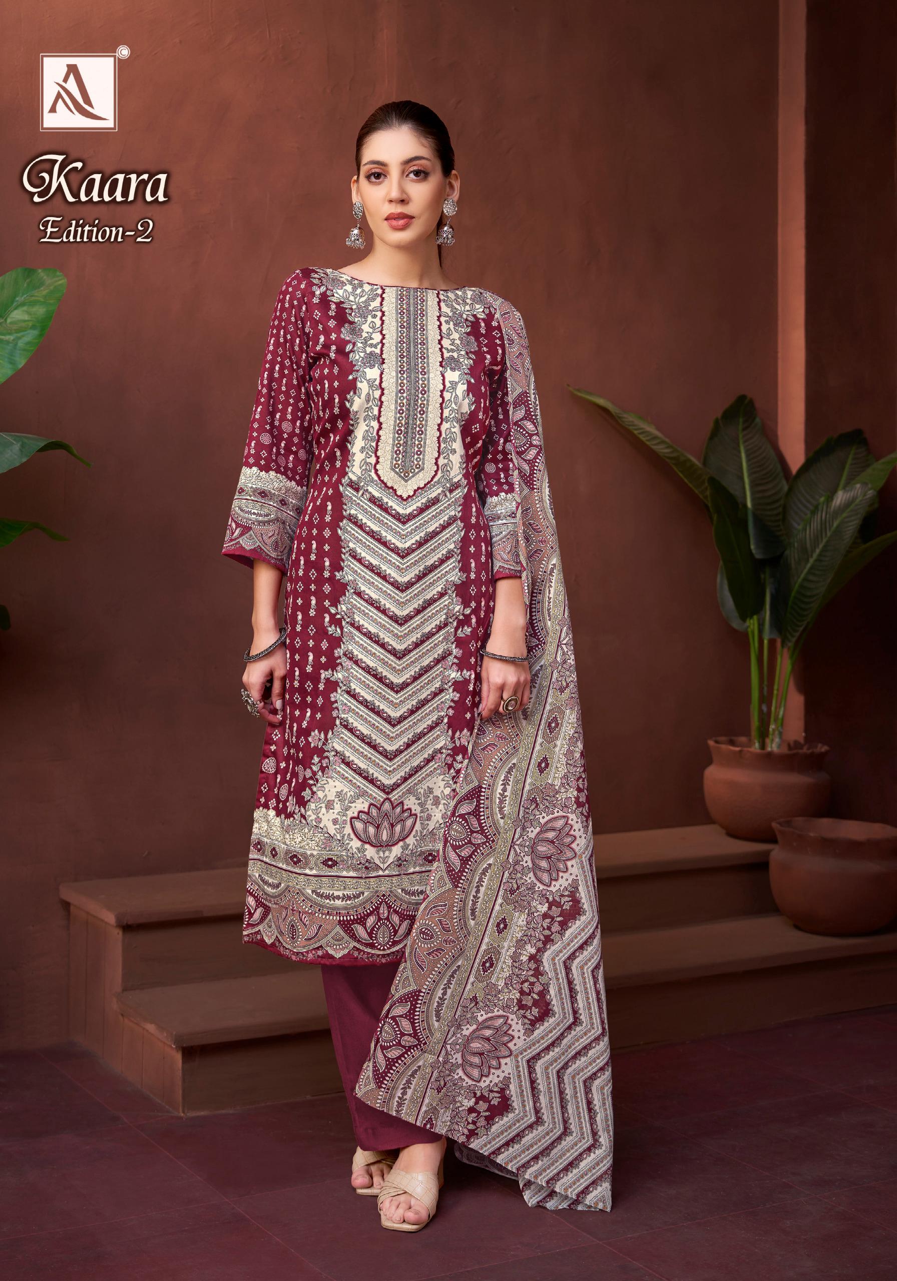 ALOK KAARA VOL-2 WHOLESALE PURE ZAM COTTON FANCY PRINT WITH HAND WORK STYLIST LOOK SALWAR KAMEEZ