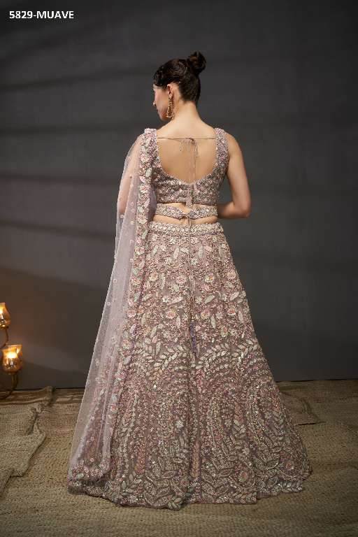 PF Series 5829 Colours Wholesale Net Fabrics Designer Lehengas