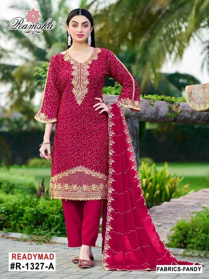 RAMSHA R 1327 NX ABCD FANDY READYMADE TRADITIONAL PAKISTANI 3PCS SUITS