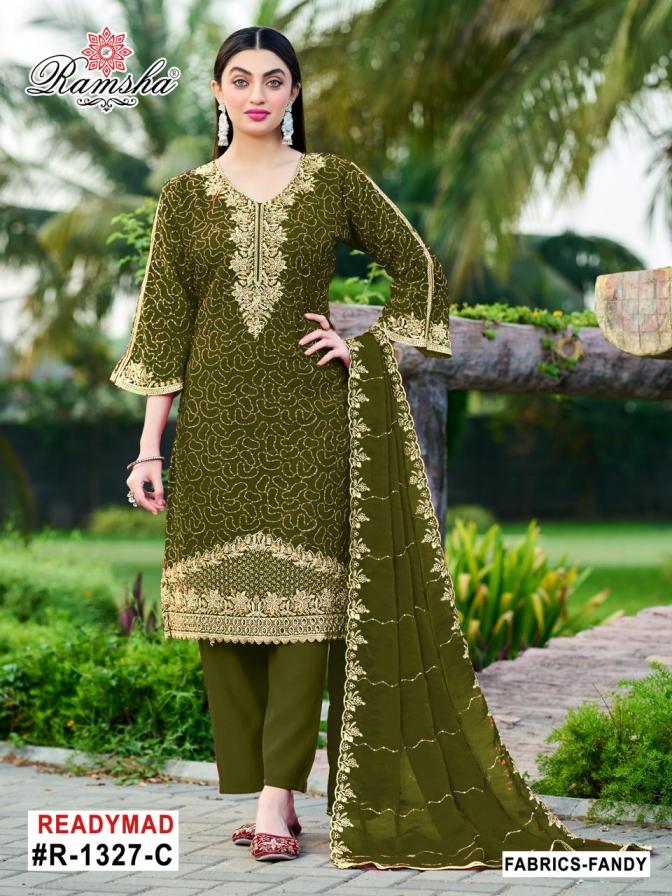 RAMSHA R 1327 NX ABCD FANDY READYMADE TRADITIONAL PAKISTANI 3PCS SUITS