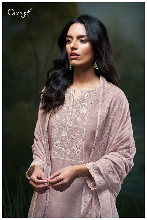 GANGA HAJIRA S3515 WHOLESALE DESIGNER PREMIUM PURE LINEN FESTIVE WEAR DRESS