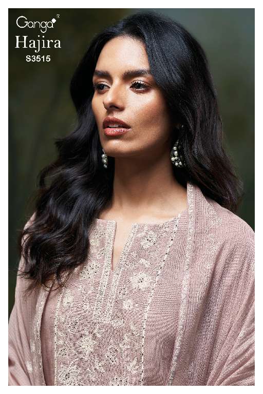 GANGA HAJIRA S3515 WHOLESALE DESIGNER PREMIUM PURE LINEN FESTIVE WEAR DRESS